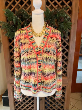 Oilily Sweater Cardigan Multicolor Abstract XL